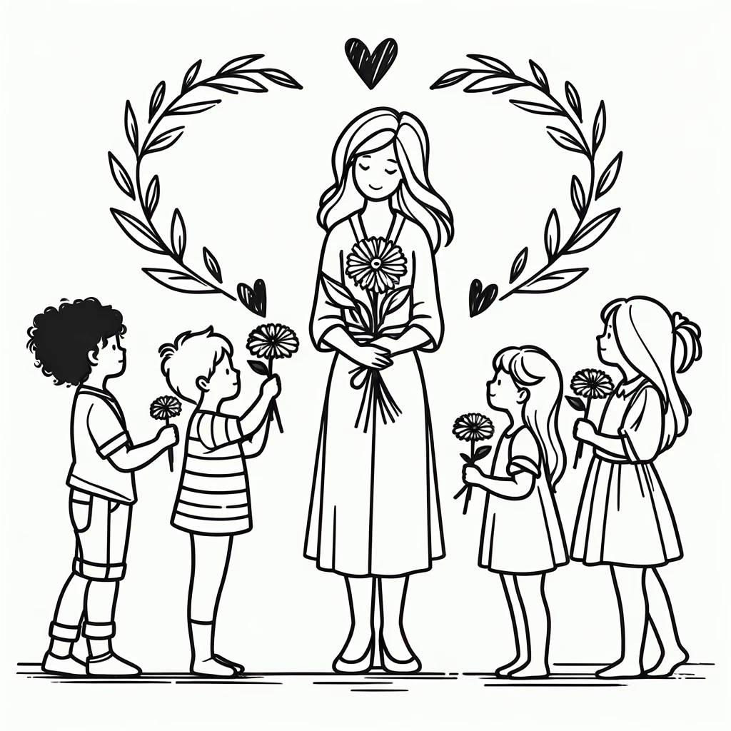 三八妇女节儿童画图