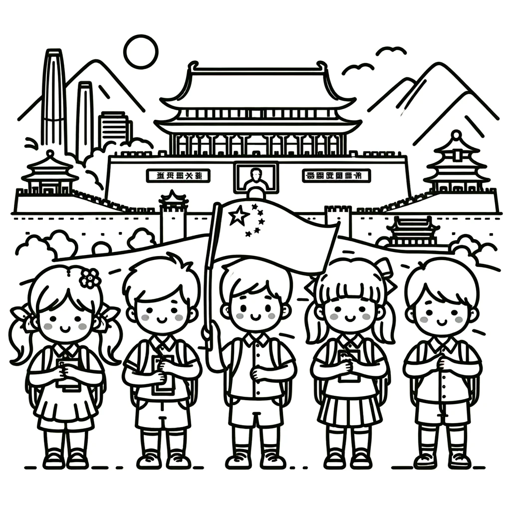 小学生国庆节画画图片